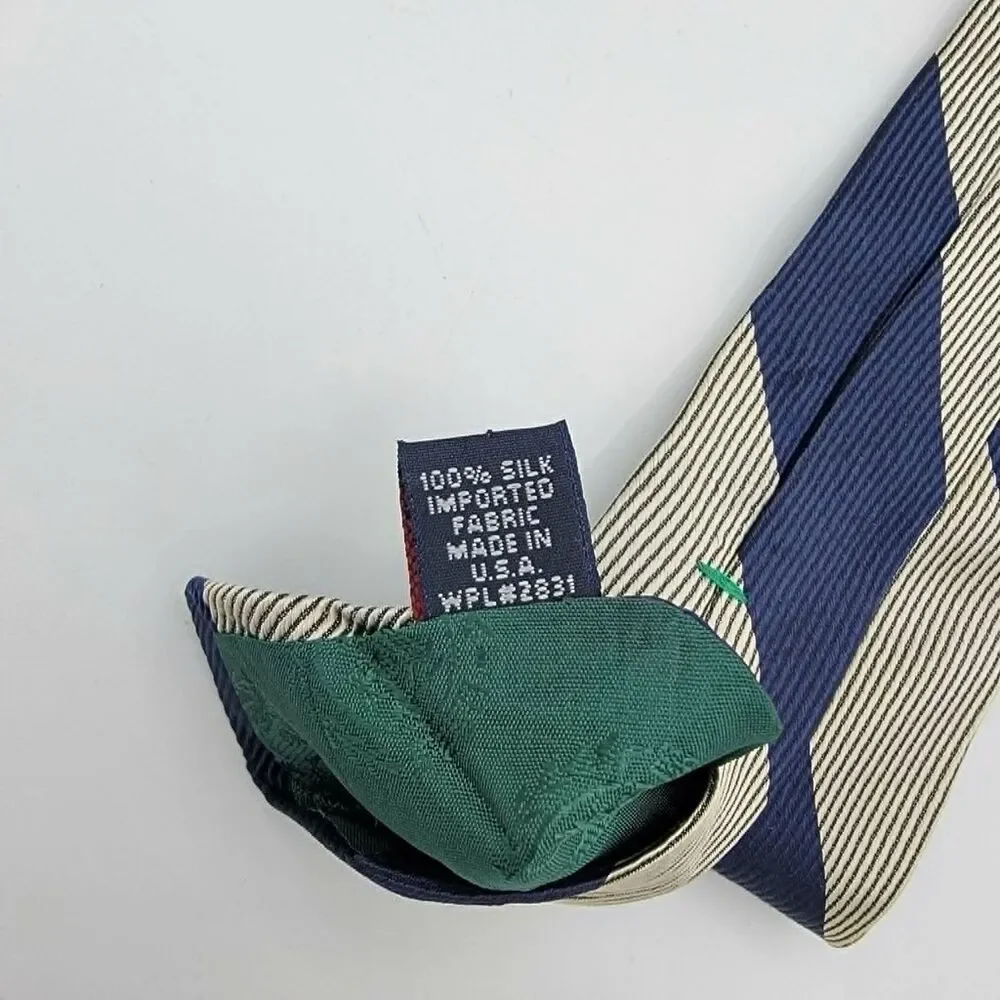 Tommy Hilfiger Men's Silk Necktie Navy Blue Silver Silk size 56 x 4